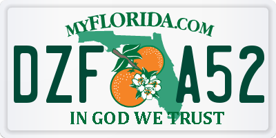 FL license plate DZFA52