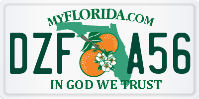 FL license plate DZFA56