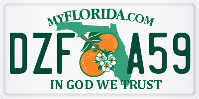 FL license plate DZFA59