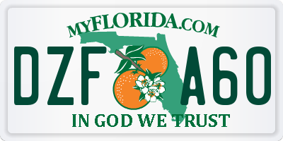 FL license plate DZFA60