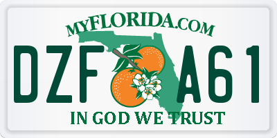 FL license plate DZFA61