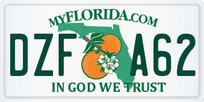 FL license plate DZFA62
