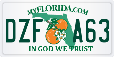 FL license plate DZFA63