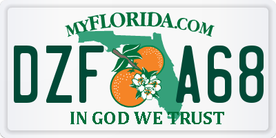 FL license plate DZFA68