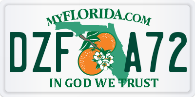 FL license plate DZFA72