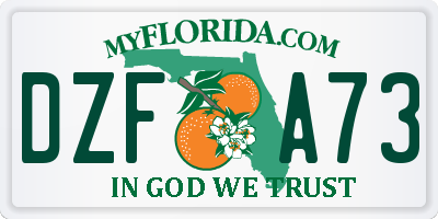 FL license plate DZFA73