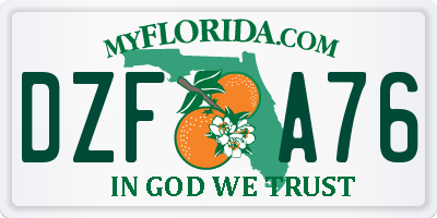 FL license plate DZFA76