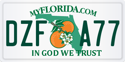 FL license plate DZFA77
