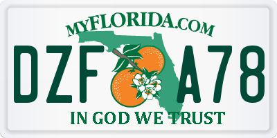 FL license plate DZFA78