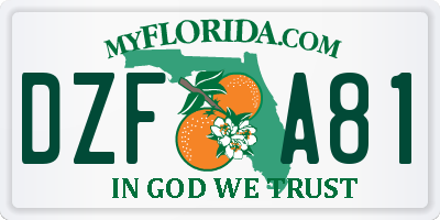 FL license plate DZFA81