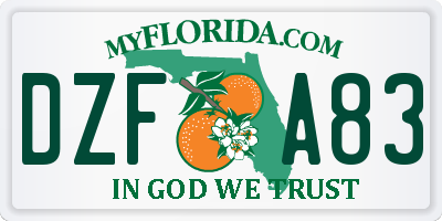 FL license plate DZFA83