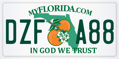 FL license plate DZFA88