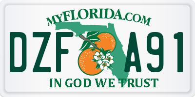 FL license plate DZFA91