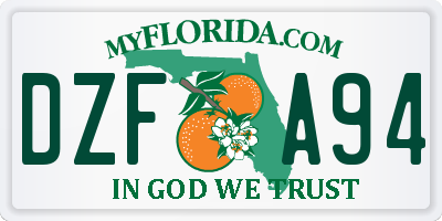 FL license plate DZFA94