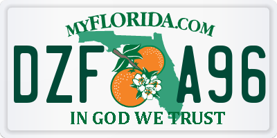 FL license plate DZFA96