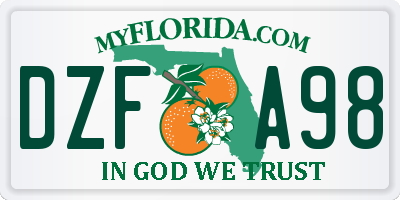 FL license plate DZFA98