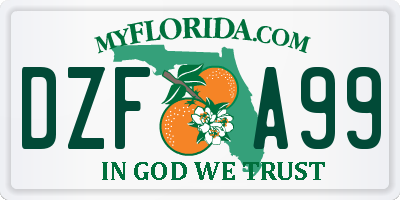 FL license plate DZFA99