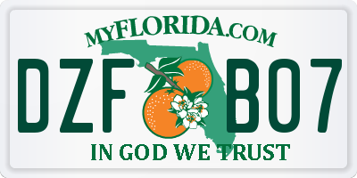 FL license plate DZFB07