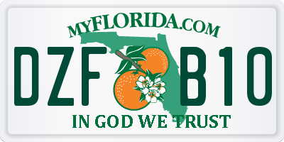 FL license plate DZFB10