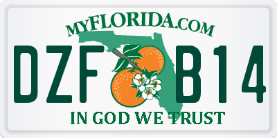FL license plate DZFB14