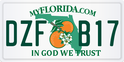 FL license plate DZFB17