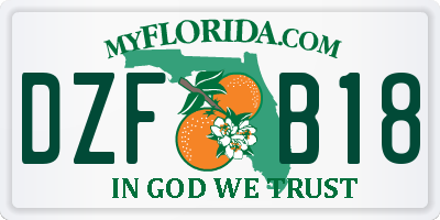 FL license plate DZFB18