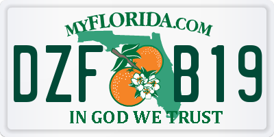 FL license plate DZFB19