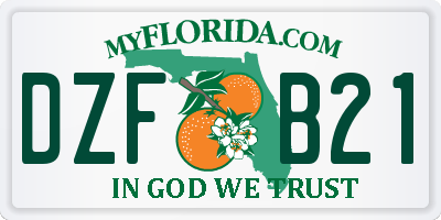 FL license plate DZFB21
