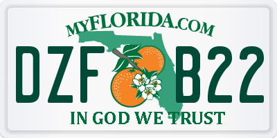 FL license plate DZFB22