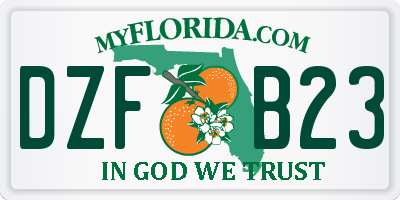 FL license plate DZFB23