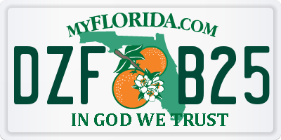 FL license plate DZFB25