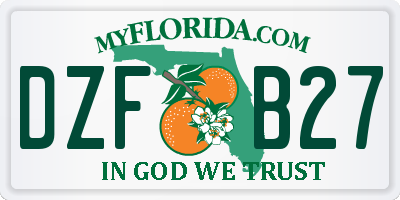 FL license plate DZFB27