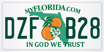 FL license plate DZFB28