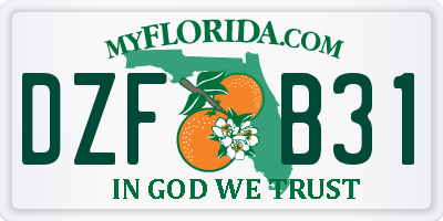FL license plate DZFB31