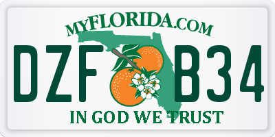 FL license plate DZFB34