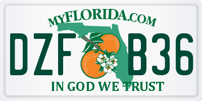 FL license plate DZFB36