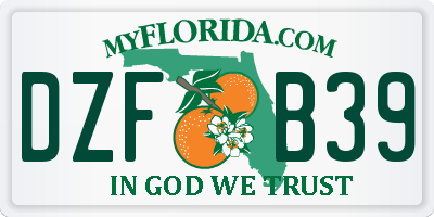 FL license plate DZFB39