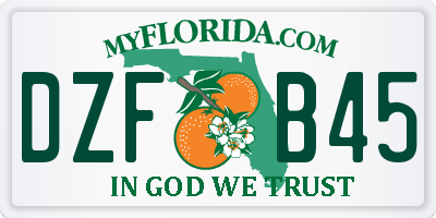 FL license plate DZFB45
