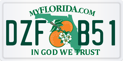 FL license plate DZFB51