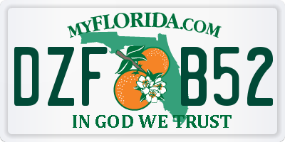 FL license plate DZFB52