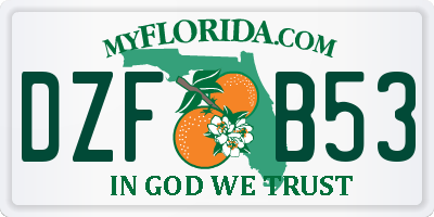 FL license plate DZFB53