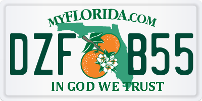 FL license plate DZFB55
