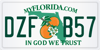 FL license plate DZFB57