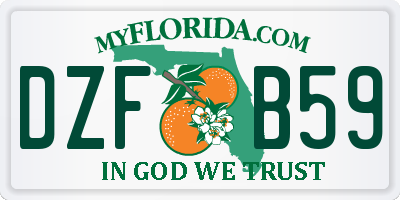FL license plate DZFB59