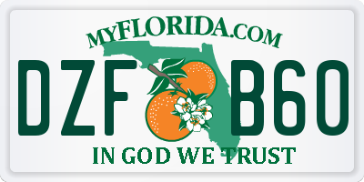 FL license plate DZFB60