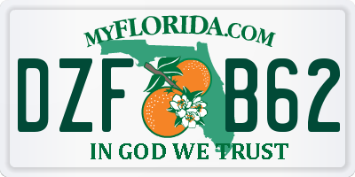 FL license plate DZFB62
