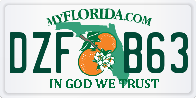 FL license plate DZFB63