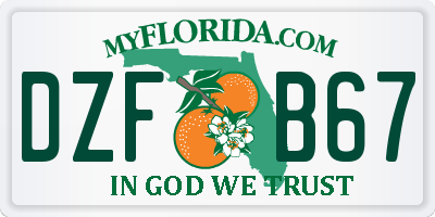 FL license plate DZFB67
