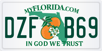 FL license plate DZFB69