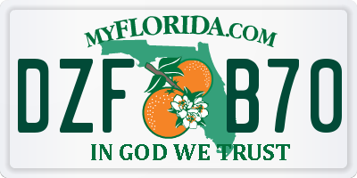 FL license plate DZFB70